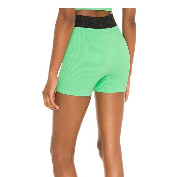 Free People size Small, green ribbed biker shorts - Picture 2 of 7